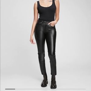 High Rise Faux Leather Jeans